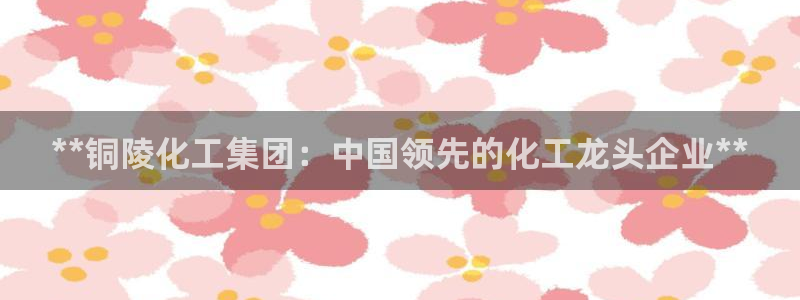 球盟会：**铜陵化工集团：中国领先的化工龙头企业**