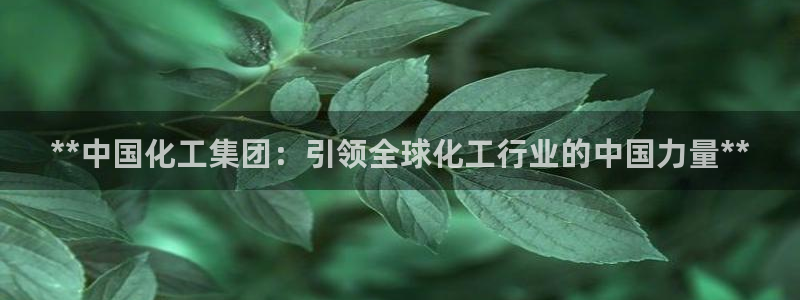 球盟会黑款吗知乎：**中国化工集团：引领全球化工行业的中国力