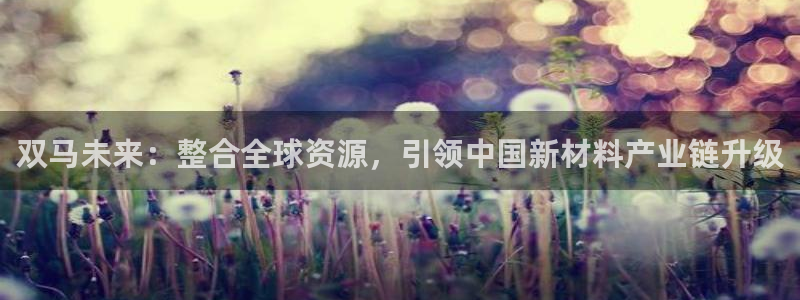球盟会官网入口：双马未来：整合全球资源，引领中国新材料产业链