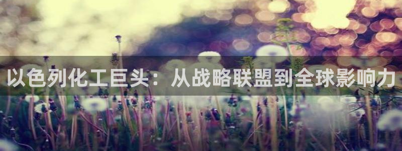 球盟会下载最新版：以色列化工巨头：从战略联盟到全球影响力